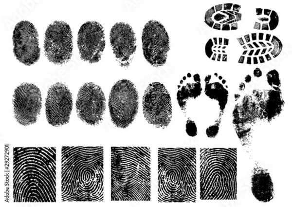Fototapeta Fingerprints and footprints