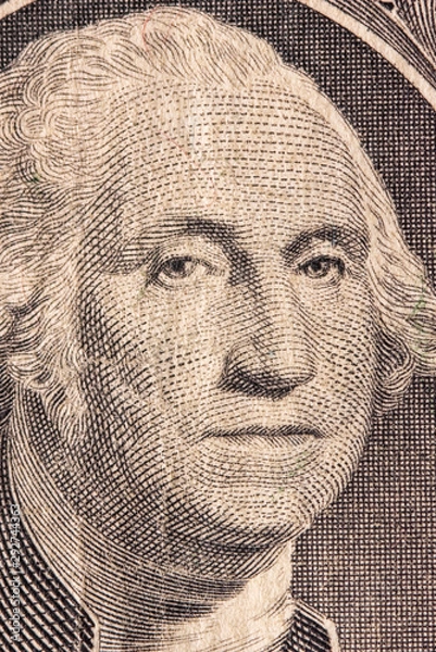 Obraz Fragment of a banknote one american dollar. Photographed close-up.