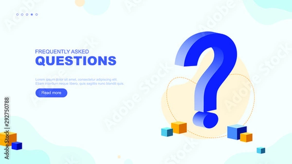 Obraz Trendy flat illustration. Frequently asked questions page concept. FAQ. Question mark. Template for your design works. Vector graphics.