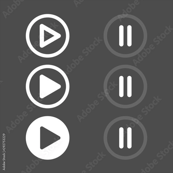 Obraz buttons play stop web vector