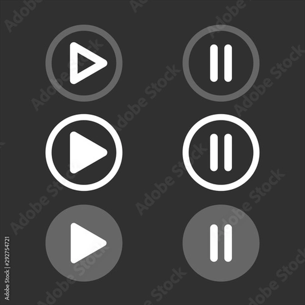 Obraz buttons play stop icons for web vector