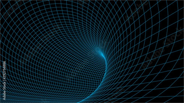 Obraz Abstract vector wireframe landscape. Abstract mesh background. Polygonal mountains. Vector illustration.