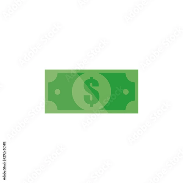 Fototapeta United states dollar sign. Green paper money for business and white background
