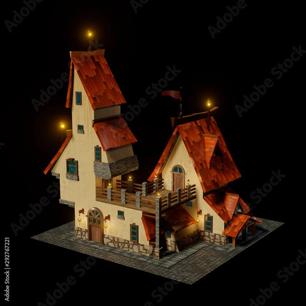 Obraz 3D rendering illustration Stylised House