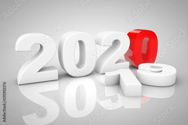 Obraz New Year 2020 3d Sign. 3d Rendering