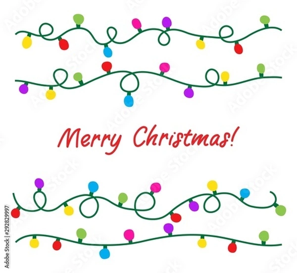 Fototapeta vector strings of christmas light lamps