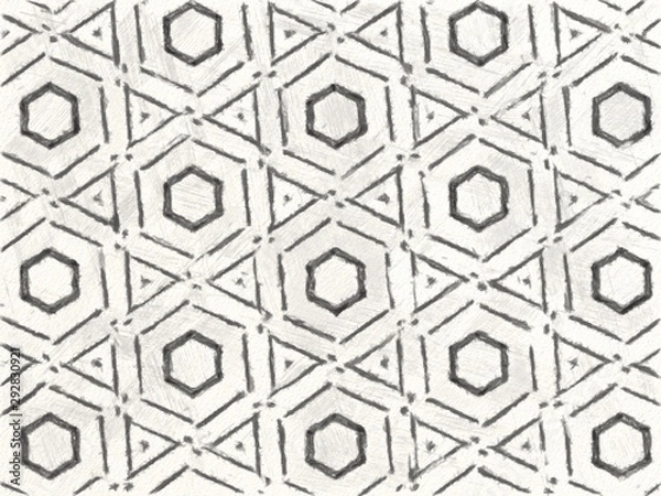 Fototapeta Black and white Repetitive pattern background. Vintage decorative elements. Picture for creative wallpaper or design art work.