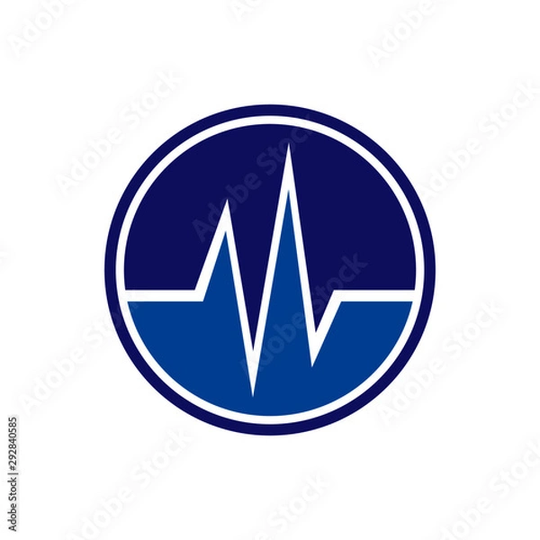 Fototapeta Circle Beat icon. Heartbeat Design Vector