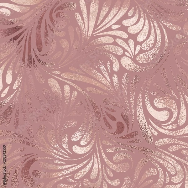 Fototapeta Rose gold. Vector decorative background with imitation of foiling