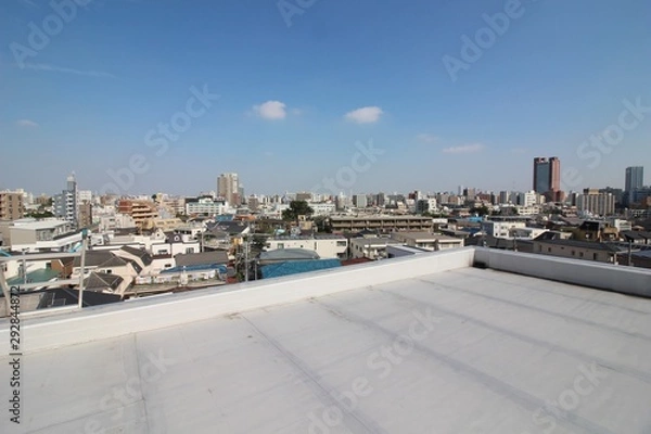 Obraz 屋上防水と住宅地の眺望