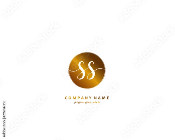 Obraz SS Initial handwriting logo vector