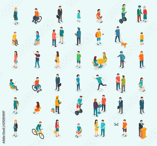 Obraz Different isomeric people set