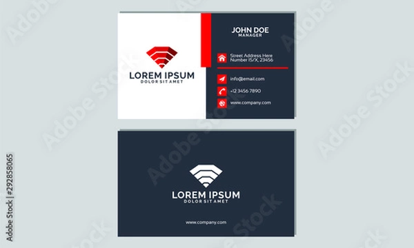 Fototapeta Elegance in simplicity business card with logo set template all vector editable
