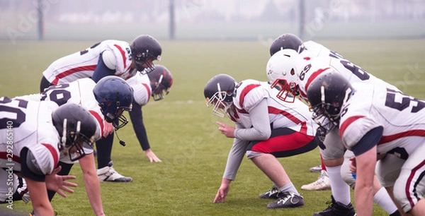 Obraz professional american football players ready to start