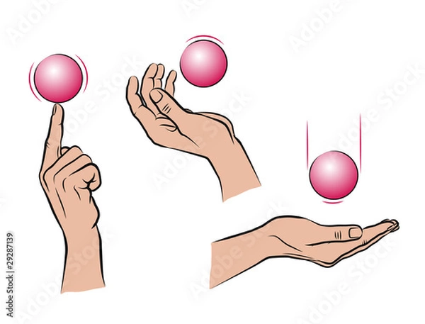 Obraz Hände und Ball_Farbe