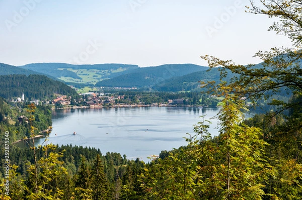 Obraz Black Forest in Bavaria, Germany. Lake Titisee, surrounded by unspoilt nature among mountains, forests and enchanting countries.