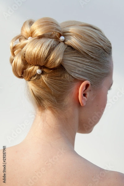 Obraz Blonde Brautfrisur hochgesteckt