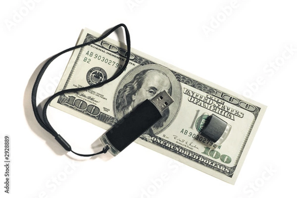 Obraz usb drive on bill