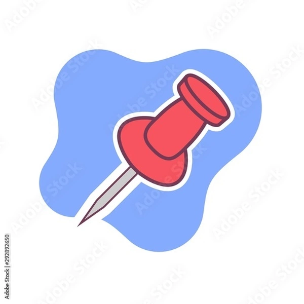 Obraz push pin icon vector illustration.