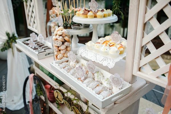 Obraz Candy bar decorated with bricks and cookies.
