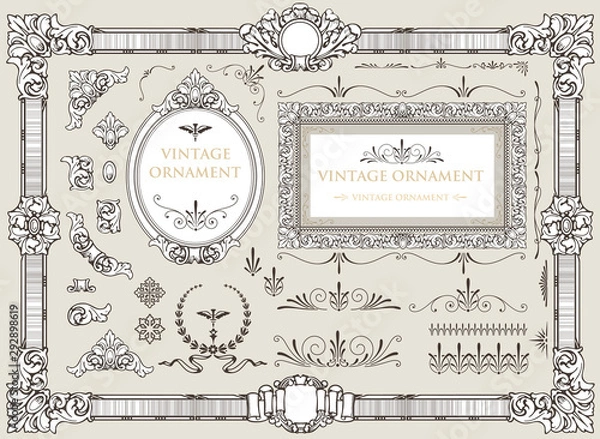 Obraz ビンテージオーナメントセット06