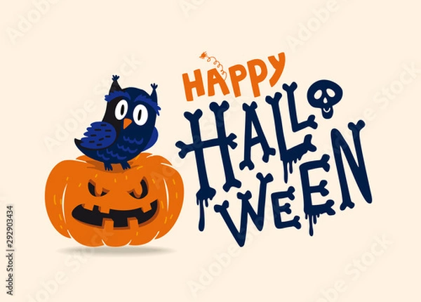 Obraz Vector template of Halloween party invitations or greeting cards