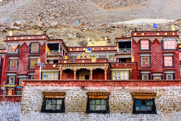 Fototapeta Dirapuk Monastery near the northern face of Mount Kailash. Tibet