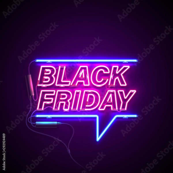 Fototapeta neon black friday