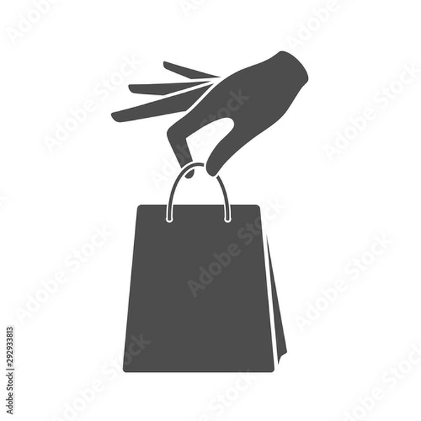 Obraz Picking up shopping bag icon concept