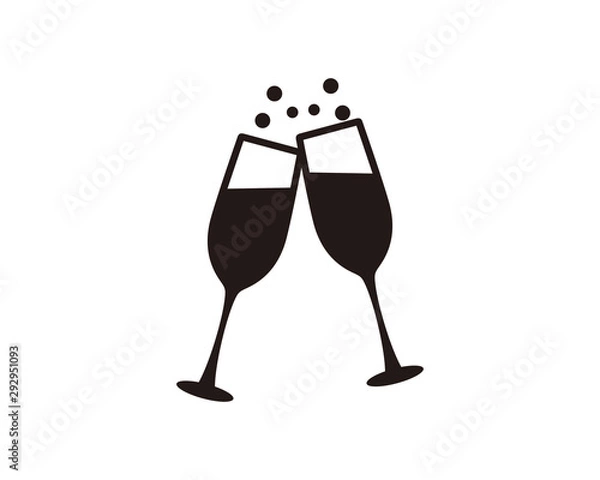 Obraz Champagne glass icon symbol vector