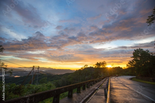 Fototapeta amazing view of sunset