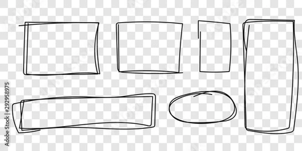 Obraz Doodle lines and curves vector.