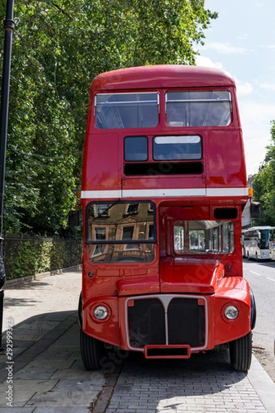 Fototapeta Red Double Decker Bus in London, UK