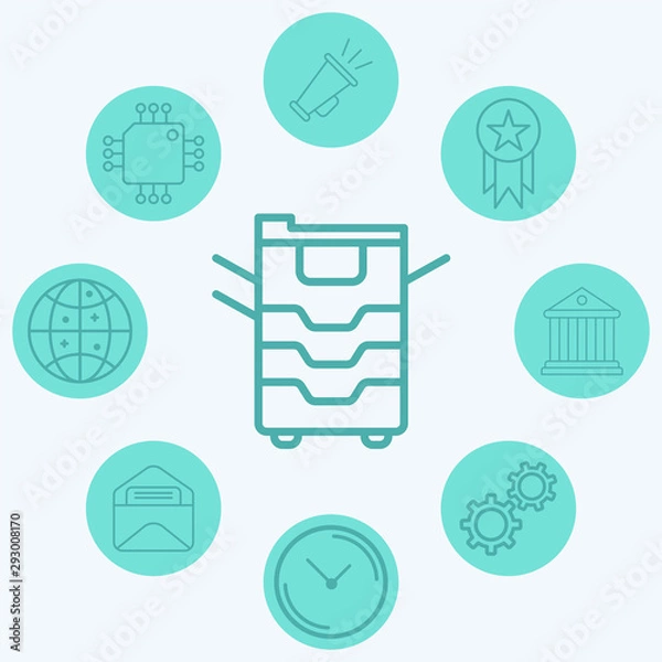 Fototapeta Copy machine vector icon sign symbol