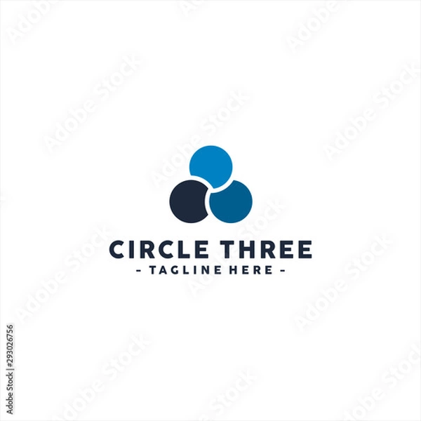 Obraz Abstract Circle three logo design inspiration