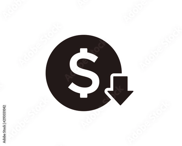Obraz Cost reduction icon symbol vector