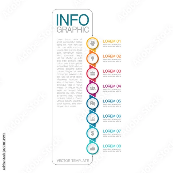 Obraz Vector iInfographic template for business, presentations, web design, 8 options.