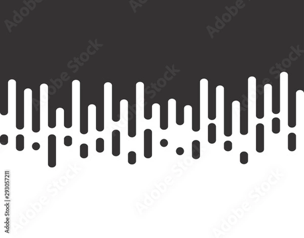 Fototapeta Halftone transition seamless pattern, irregular rounded lines. Vector illustration.