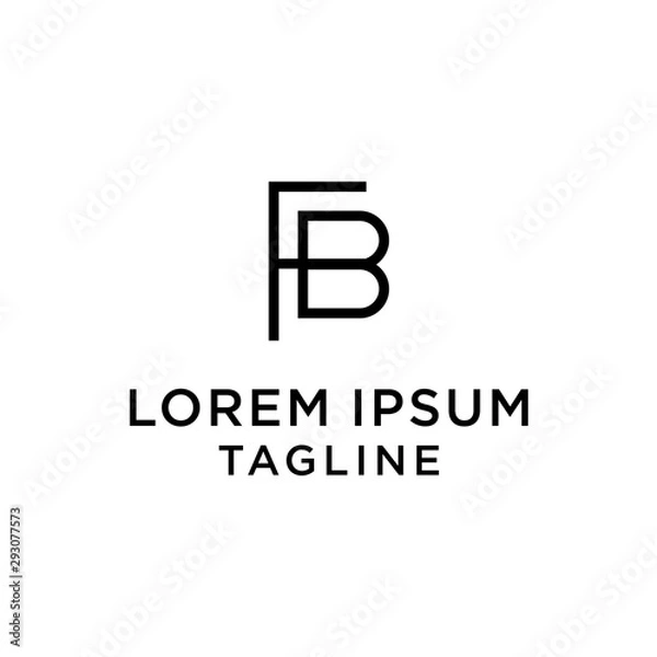 Fototapeta initial letter logo FB, BF logo template