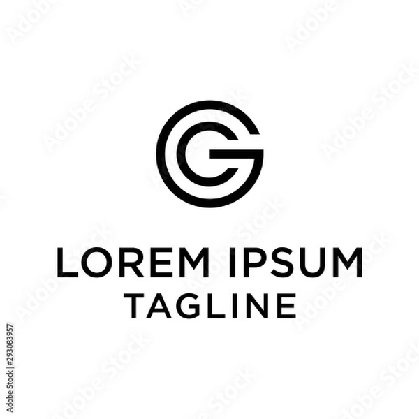 Fototapeta initial letter logo GC, CG logo template