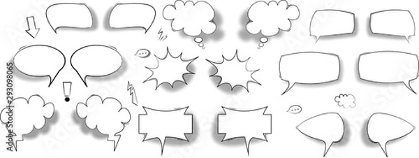 Fototapeta Big set empty speech bubble comic text