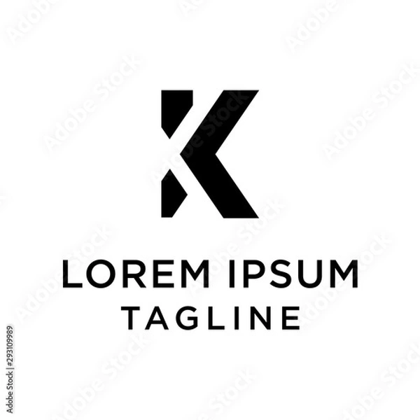 Fototapeta Letters TK logo monogram, combination two letters T and K initials, minimal style KT identity 