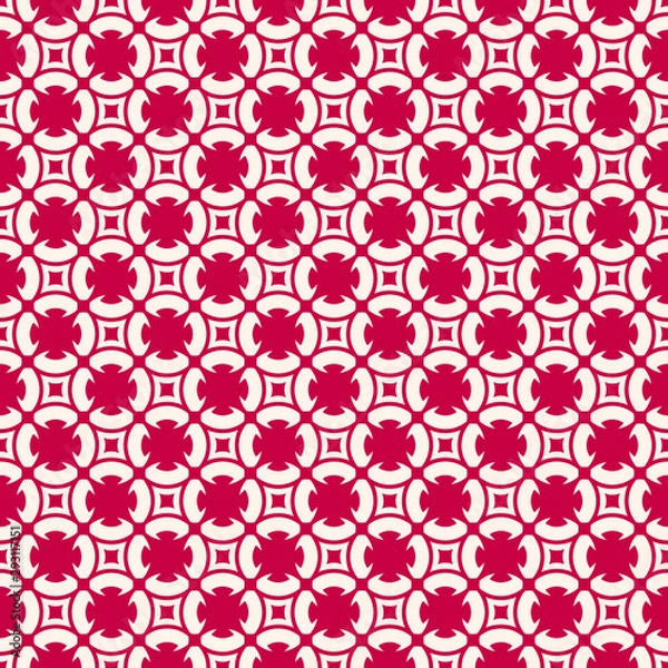 Obraz Red and beige abstract floral seamless pattern in oriental style. Vector texture
