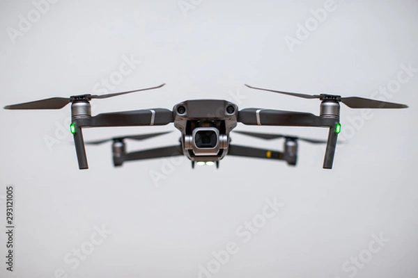 Obraz DJI Mavic 2 Pro in flight. DJI Mavic 2 Pro one of the most portable drones in the market, with Hasselblad camera. 01.10.2019. Frankfurt am Main Germany.