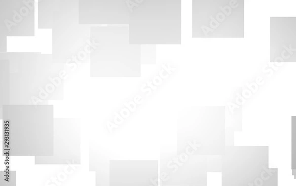 Fototapeta White abstract background. Misty backdrop with grey squares. 3D illustration