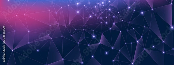 Obraz Blue Technology Illustration. Vector Big Data. 