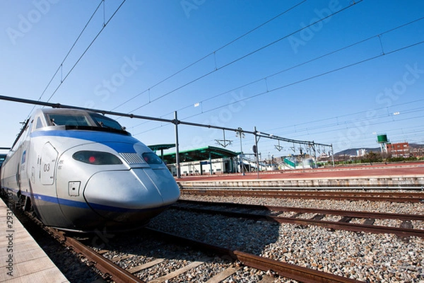 Fototapeta It is a high-speed train in Korea.