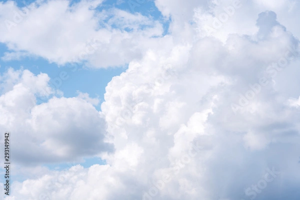 Obraz Beautiful cirrus clouds on blue sky on a sunny day background texture