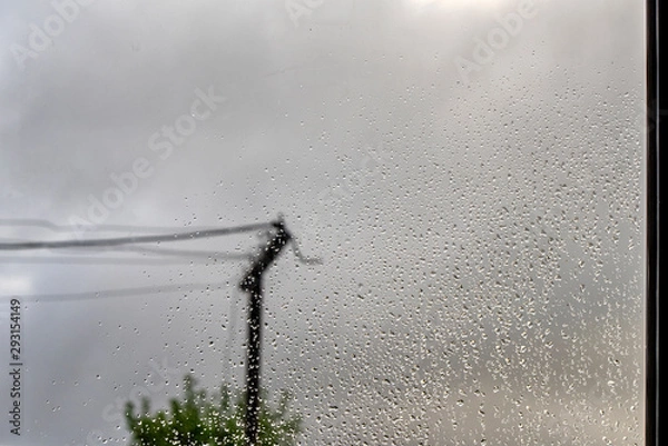 Obraz Raindrop on the window and border,