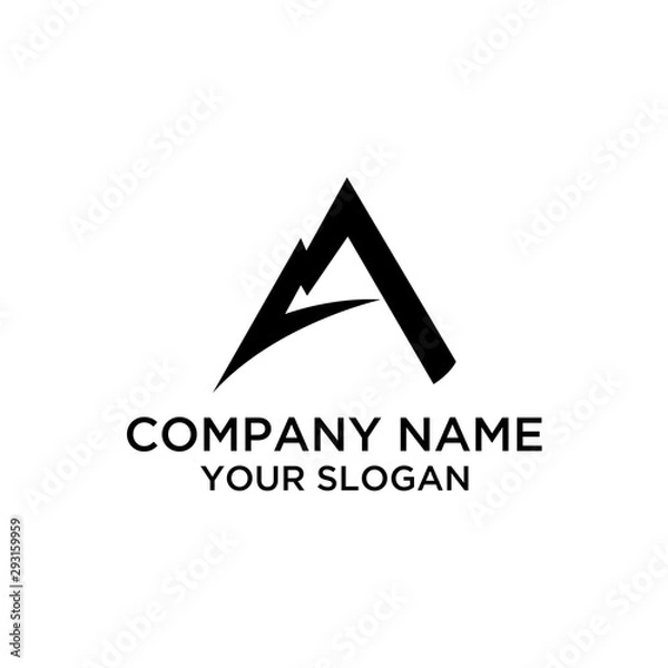 Fototapeta Initial Letter A Mountain Logo Template
